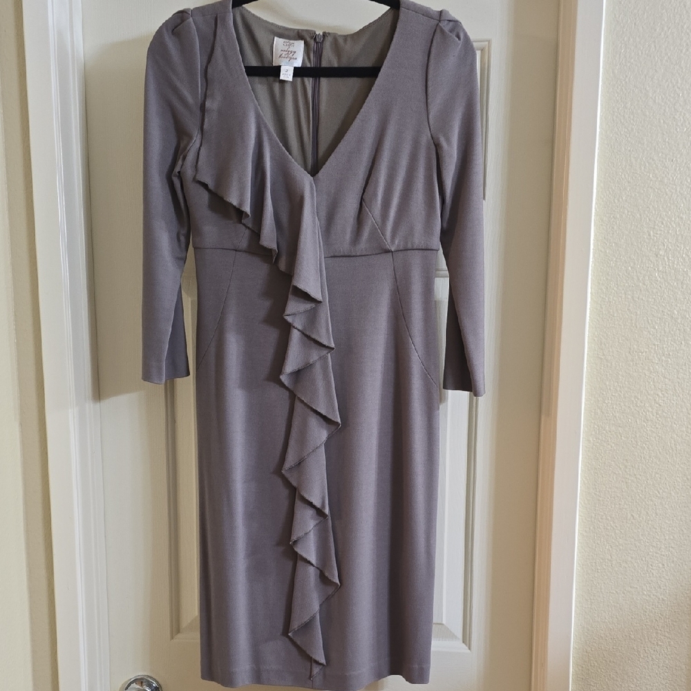 Suzi Chin for Maggy Boutique Gray Long Sleeve Dress
